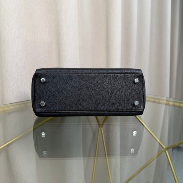 Kelly Retourne 25 Style Black Togo and Shiny Alligator Touch Palladium Hardware