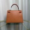 Kelly Sellier 25 Gold Madame and Miel Shiny Niloticus Crocodile Touch Palladium Hardware