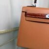 Kelly Sellier 25 Gold Madame and Miel Shiny Niloticus Crocodile Touch Palladium Hardware