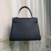 Kelly Retourne 25 Style Black Togo and Shiny Alligator Touch Gold Hardware