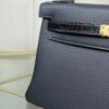 Kelly Retourne 25 Style Black Togo and Shiny Alligator Touch Gold Hardware