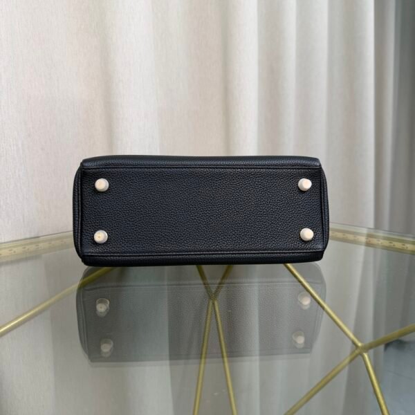 Kelly Retourne 25 Style Black Togo and Shiny Alligator Touch Gold Hardware