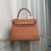 Kelly Retourne 25 Gold Togo and Matte Porosus Crocodile Touch Gold Hardware