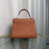 Kelly Retourne 25 Gold Togo and Matte Porosus Crocodile Touch Gold Hardware
