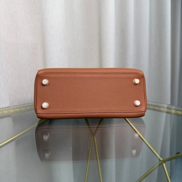 Kelly Retourne 25 Gold Togo and Matte Porosus Crocodile Touch Gold Hardware