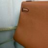 Kelly Retourne 25 Gold Togo and Matte Porosus Crocodile Touch Gold Hardware
