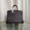 Birkin Retourne 25 Style Ebene Togo and Shiny Porosus Crocodile Touch Palladium Hardware