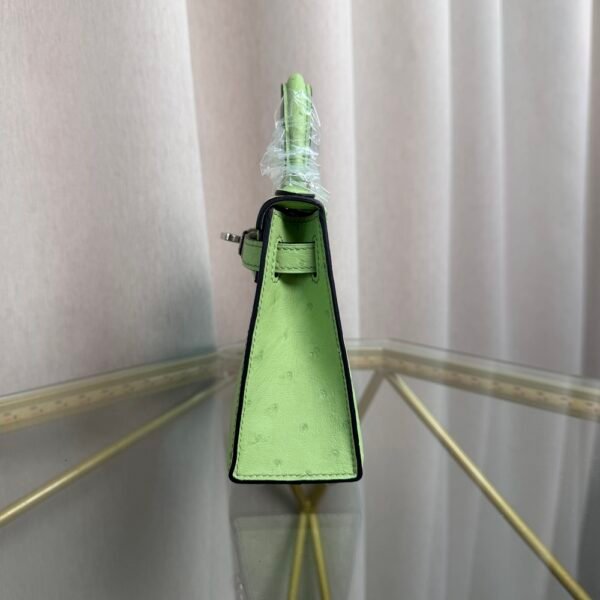 Kelly Sellier 20 Style Vert Yucca Ostrich Palladium Hardware