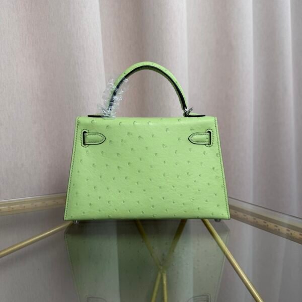 Kelly Sellier 20 Style Vert Yucca Ostrich Palladium Hardware