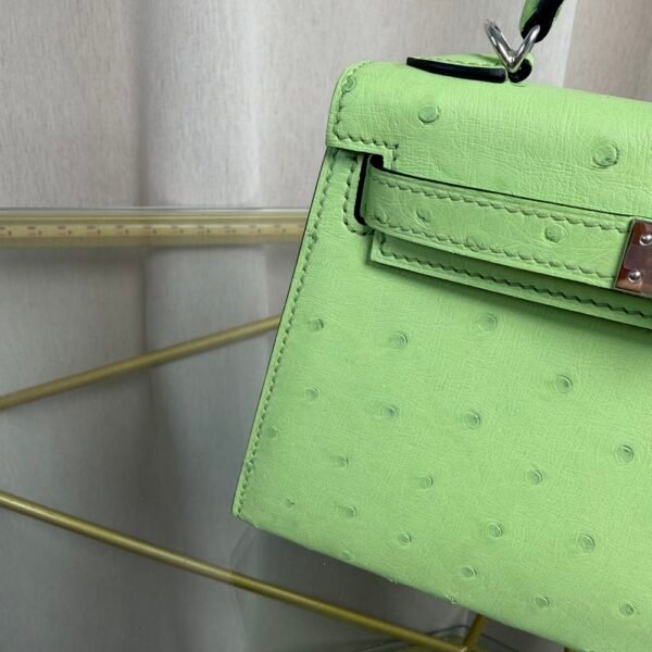 Kelly Sellier 20 Style Vert Yucca Ostrich Palladium Hardware