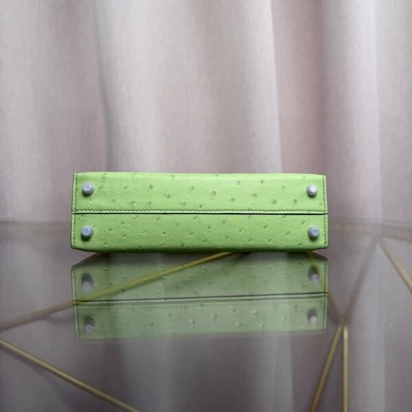 Kelly Sellier 20 Style Vert Yucca Ostrich Palladium Hardware