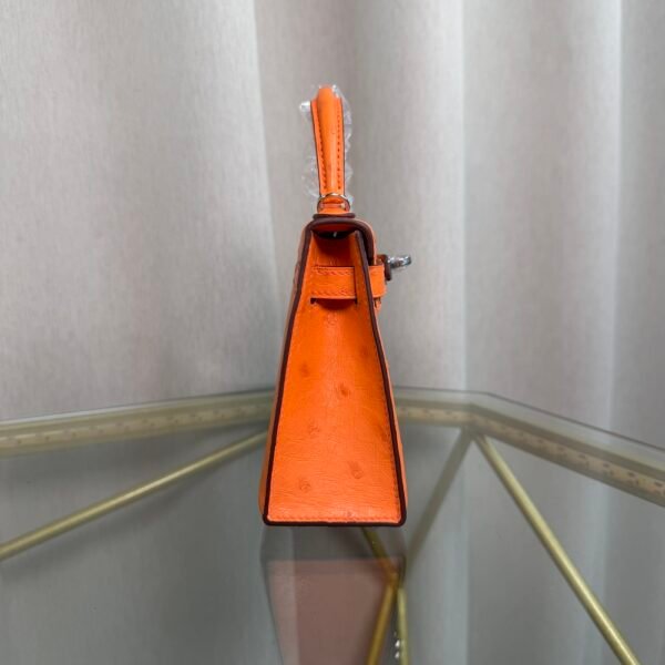 Kelly Sellier 20 Style Orange Ostrich Palladium Hardware