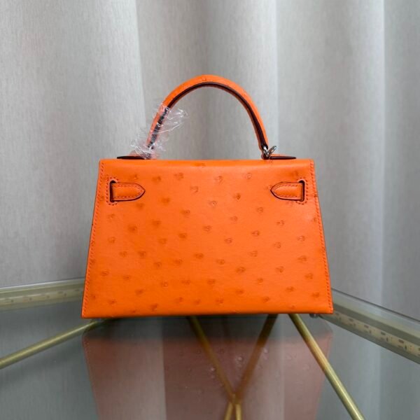 Kelly Sellier 20 Style Orange Ostrich Palladium Hardware