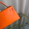 Kelly Sellier 20 Style Orange Ostrich Palladium Hardware