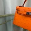 Kelly Sellier 20 Style Orange Ostrich Palladium Hardware