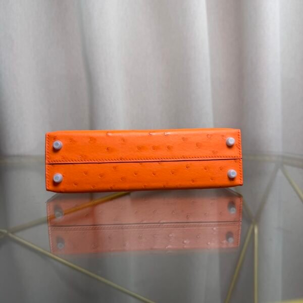 Kelly Sellier 20 Style Orange Ostrich Palladium Hardware