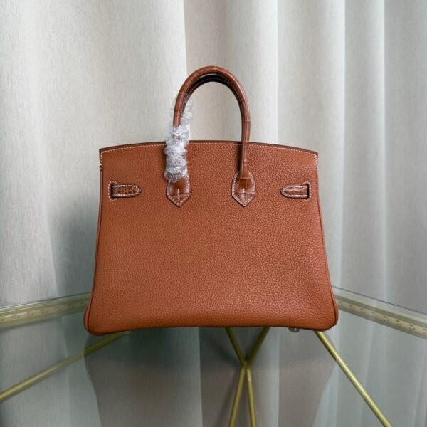 Birkin Retourne 25 Style Gold Togo and Barenia Faubourg Matte Alligator Touch Gold Hardware