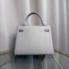 Kelly Retourne 25 Style Gris Perle Togo and Shiny Gris Galaxie Alligator Touch Palladium Hardware