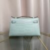 Kelly Pochette Style Vert Fizz Matte Alligator Palladium Hardware