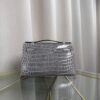 Kelly Pochette Style Gris Ciment Shiny Porosus Crocodile Palladium Hardware