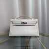 Kelly Pochette Style Craie Matte Alligator Palladium Hardware