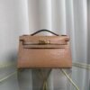 Kelly Pochette Style Chai Matte Alligator Gold Hardware