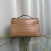Kelly Pochette Style Chai Matte Alligator Gold Hardware