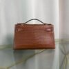 Kelly Pochette Style Fauve Matte Barenia Alligator Palladium Hardware