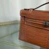 Kelly Pochette Style Fauve Matte Barenia Alligator Palladium Hardware