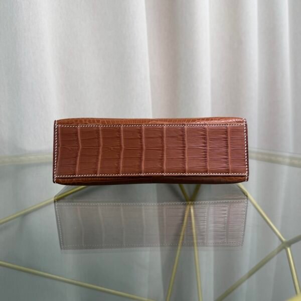 Kelly Pochette Style Fauve Matte Barenia Alligator Palladium Hardware