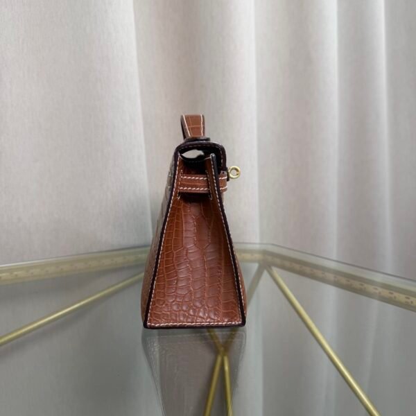 Kelly Pochette Style Fauve Matte Barenia Alligator Gold Hardware