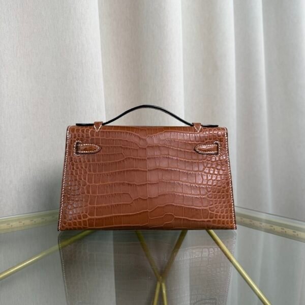 Kelly Pochette Style Fauve Matte Barenia Alligator Gold Hardware