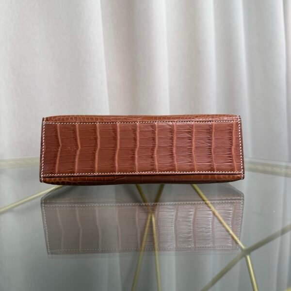 Kelly Pochette Style Fauve Matte Barenia Alligator Gold Hardware