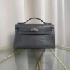 Kelly Pochette Style Graphite Matte Alligator Palladium Hardware