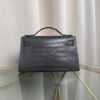 Kelly Pochette Style Graphite Matte Alligator Palladium Hardware