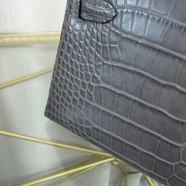 Kelly Pochette Style Graphite Matte Alligator Palladium Hardware