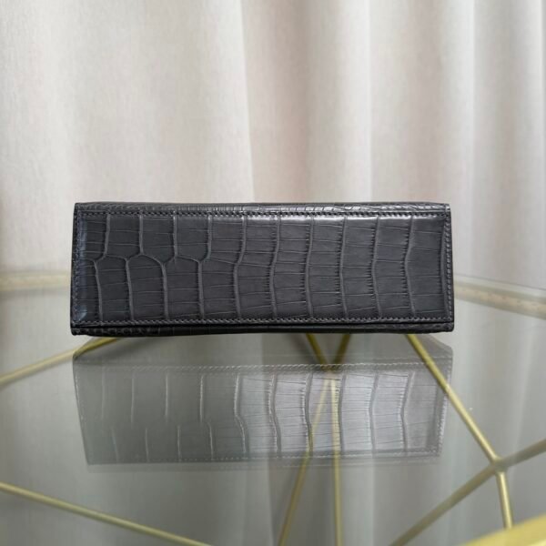 Kelly Pochette Style Graphite Matte Alligator Palladium Hardware