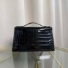 Kelly Pochette Style Black Shiny Alligator Palladium Hardware
