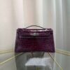 Kelly Pochette Style Violet Shiny Alligator Palladium Hardware Kelly Pochette Style Violet Shiny Alligator Palladium Hardware