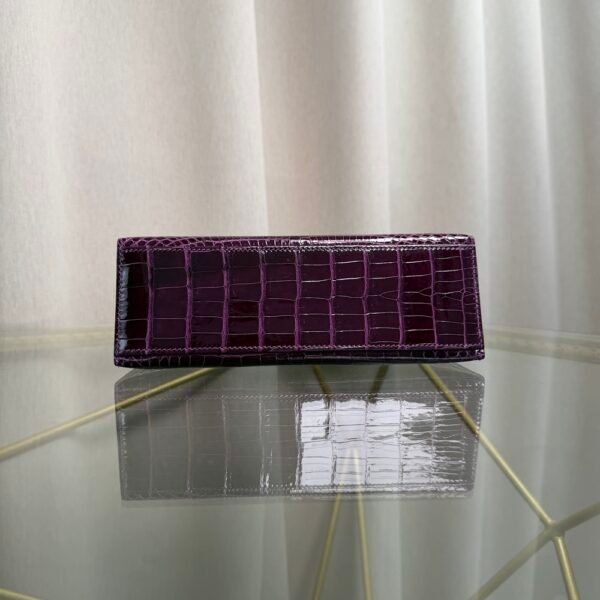 Kelly Pochette Style Violet Shiny Alligator Palladium Hardware Kelly Pochette Style Violet Shiny Alligator Palladium Hardware