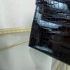 Kelly Pochette Style Black Shiny Alligator Palladium Hardware