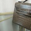 Kelly Pochette Style Gris Tourterelle Shiny Porosus Crocodile Palladium Hardware