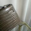 Kelly Pochette Style Gris Tourterelle Shiny Porosus Crocodile Palladium Hardware