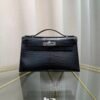 Kelly Pochette Style Black Matte Alligator Palladium Hardware