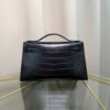 Kelly Pochette Style Black Matte Alligator Palladium Hardware