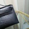 Kelly Pochette Style Black Matte Alligator Palladium Hardware