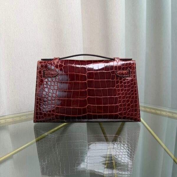 Kelly Pochette Style Miel Shiny Alligator Gold Hardware Kelly Pochette Style Miel Shiny Alligator Gold Hardware