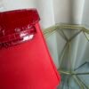 Birkin Retourne 25 Style Rouge Casaque Togo and Shiny Niloticus Crocodile Touch Gold Hardware