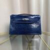 Kelly Pochette Style Bleu Electrique Shiny Porosus Crocodile Palladium Hardware