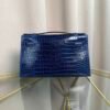 Kelly Pochette Style Bleu Electrique Shiny Porosus Crocodile Palladium Hardware